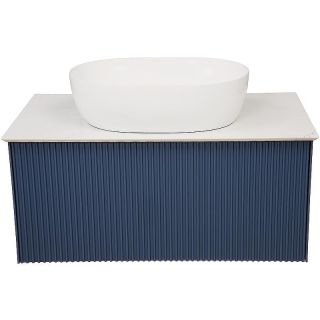 Тумба под раковину La Fenice Terra  FNC-01-TER-BG-80 синяя матовая 80 см